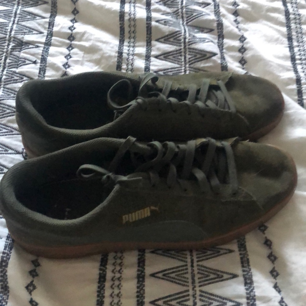 Puma, green suede